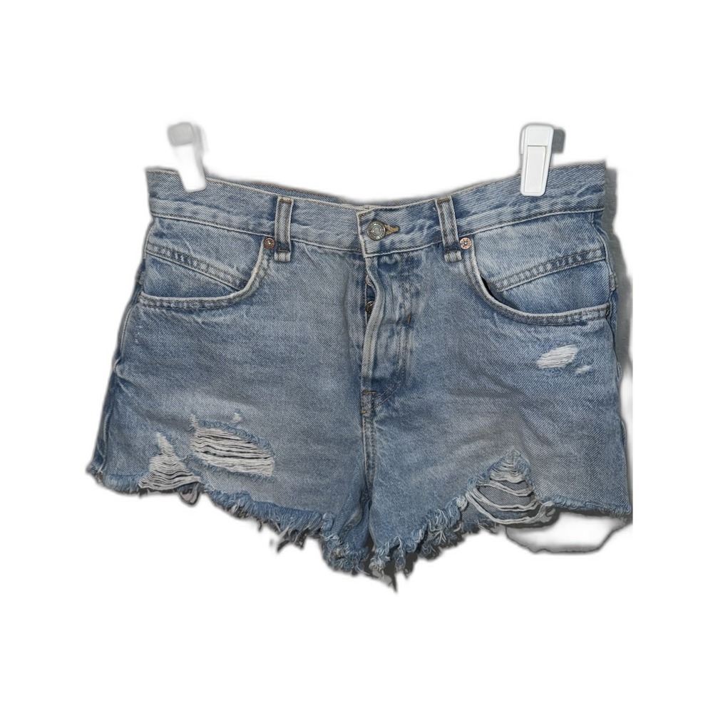 Free People We The Free Distressed Cutoff Denim Shorts Womens 26 Raw Hem